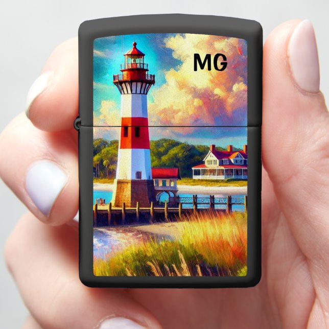 Nautical Lighthouse  Zippo Lighter (In Hand)