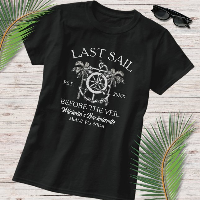 Nautical Line Art Last Sail Bachelorette T-Shirt (Creator Uploaded)