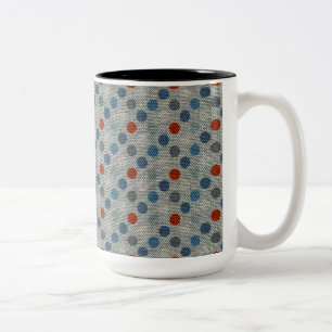 Nautical Linen Dots Two-Tone Coffee Mug