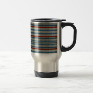 Nautical Linen Stripe Travel Mug
