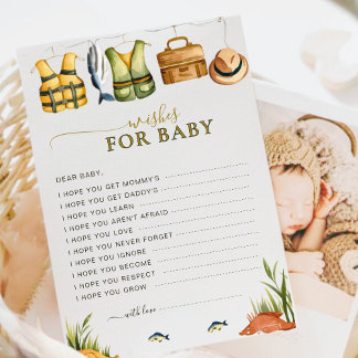 Nautical Little Fisherman Wishes for Baby Card