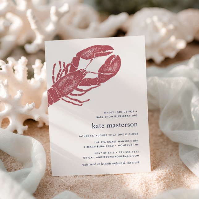 Nautical Lobster Baby Shower Invitation (Creator Uploaded)