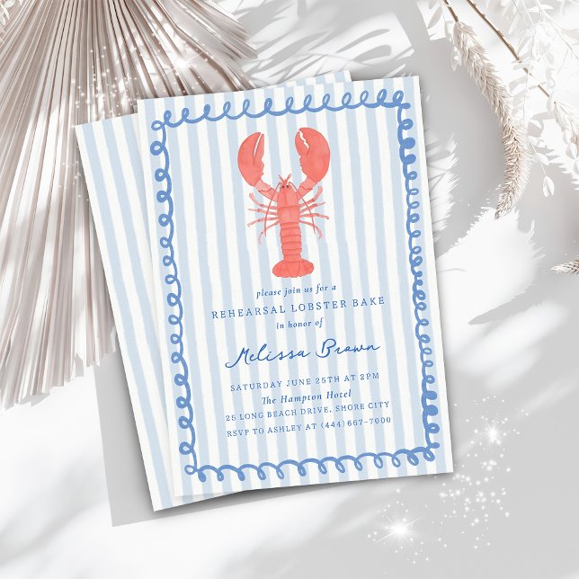 Nautical Lobster Bake Rehearsal Dinner Invitation (Creator Uploaded)