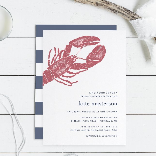 Nautical Lobster Bridal Shower Invitation (Creator Uploaded)