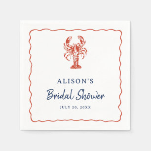 Nautical Lobster Coastal Bridal Shower  Napkins