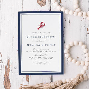 Nautical Lobster Engagement Party Invitation