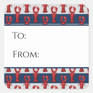 Nautical Lobster Gift Tag Sticker