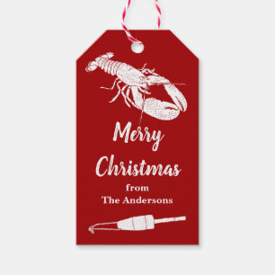 Nautical Lobster Personalized Christmas Gift Tags