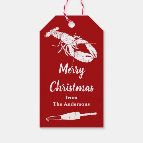 Nautical Lobster Personalized Christmas Gift Tags