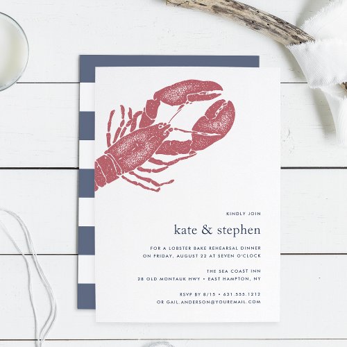 Nautical Lobster Rehearsal Dinner Invitation