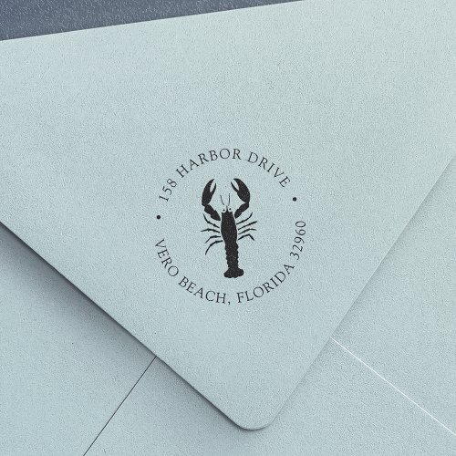 Nautical Lobster Return Address Self_inking Stamp