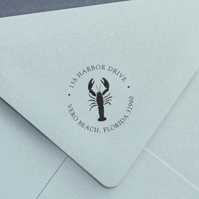 Nautical Lobster Return Address Self-inking Stamp (Creator Uploaded)
