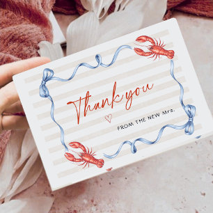 Nautical Lobster Ribbon Bridal Shower Thank You