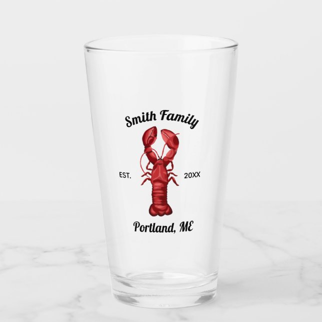 Nautical Lobster Wedding Favor Glass (Front)