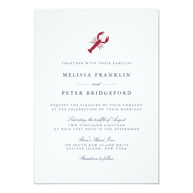 Nautical Lobster Wedding Invitation