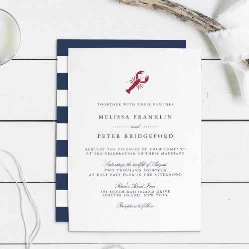 Nautical Lobster Wedding Invitation