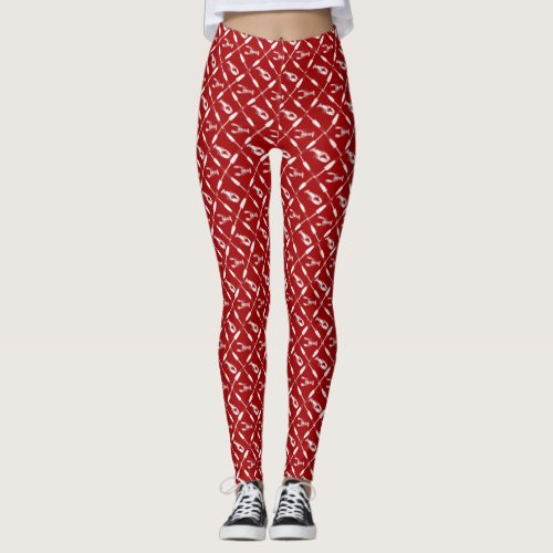 Nautical Lobsters and Buoys Pattern Illustrated Leggings