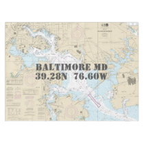 Nautical Longitude Latitude Baltimore MD 12281 Tablecloth