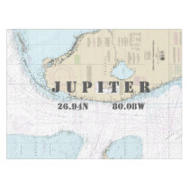 Nautical Longitude Latitude Jupiter FL Tablecloth