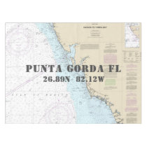 Nautical Longitude Latitude Punta Gorda Florida Tablecloth