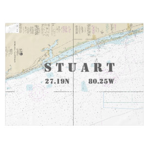 Nautical Longitude Latitude Southeast Florida Tablecloth