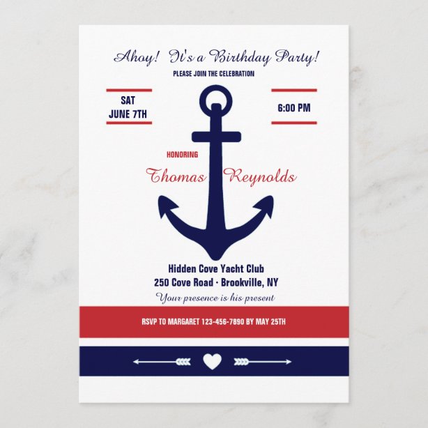 Yacht Club Invitations Zazzle