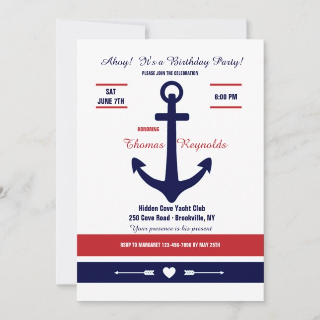 Nautical Love 2 Invitation (Front)