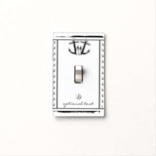 Nautical Love Anchors Beach Elegant Chic Tropcial Light Switch Cover (In Situ)