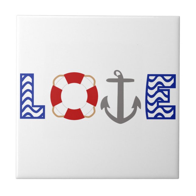 Nautical Love Ceramic Tile (Front)
