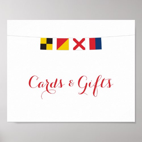 Nautical LOVE Flags Cards and Gifts Sign