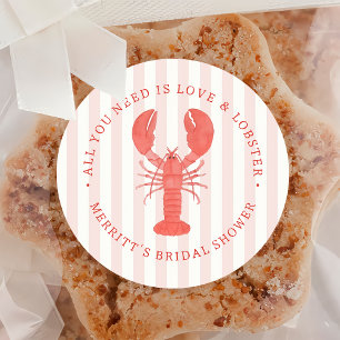 Nautical Love & Lobster Bridal Shower Sticker