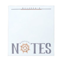 Nautical LOVE Personalized Watercolor Typography Notepad