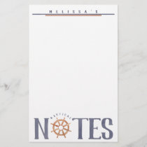 Nautical LOVE Personalized Watercolor Typography Stationery