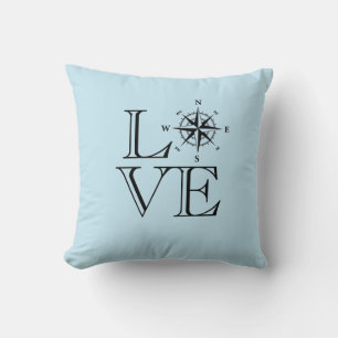Nautical love retro boating design throw pillow