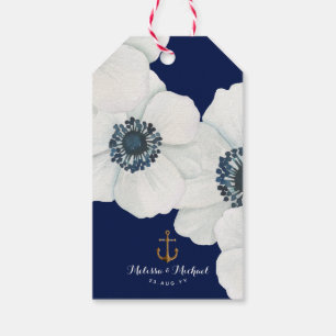 Nautical Love & Thanks Anemone Wedding Favor Gift Tags