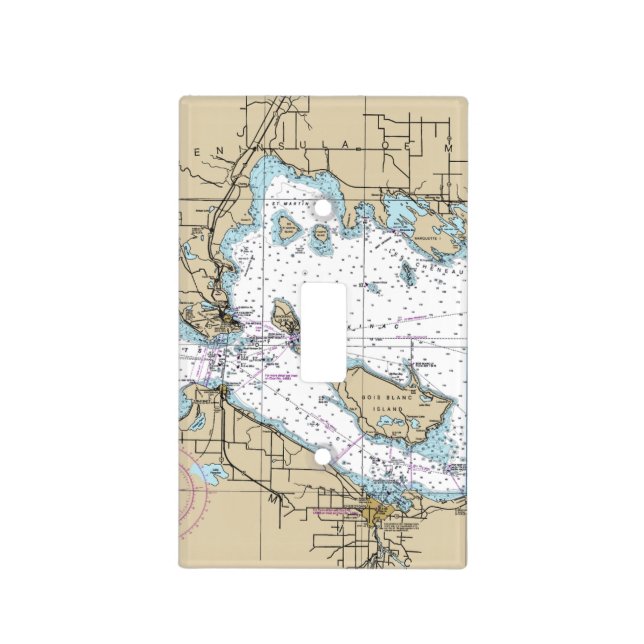 Nautical Map Decor Light Switch Cover (Front)