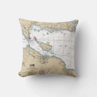 Nautical Map Decor Throw Pillow