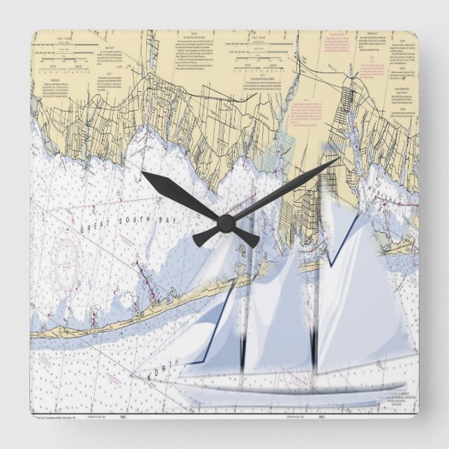 nautical Map of  Long island clock (Front)