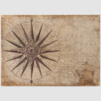Nautical Map Sailboat Compass Decoupage Background