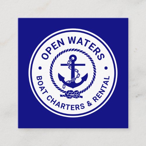 Nautical Marina Boat Charter Logo Business Card