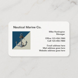 Nautical Marine Boat Anchor Business Card