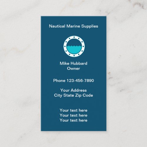 Nautical Marine Boat Supply Business Card