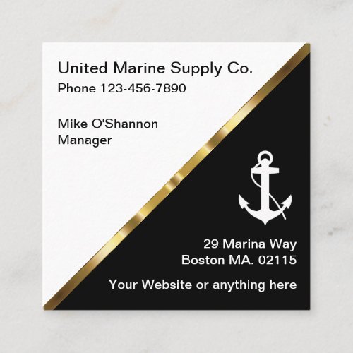 Nautical Marine Boat Supply Square Business Card