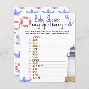 Nautical marine - Emoji picture game baby shower