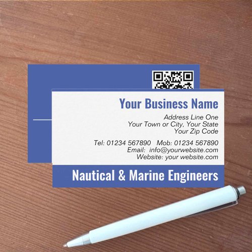 Nautical  Marine Engineers QR Code Business Card