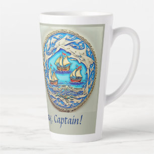 Nautical Marine Life Art No1 Funny Birthday Text Latte Mug