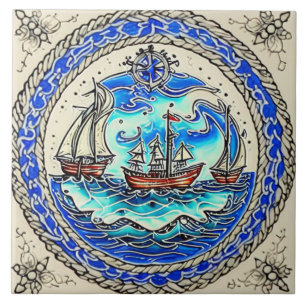 Nautical Marine Life traditional ceramic art no 12 Ceramic Tile