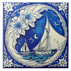 Nautical Marine Life traditional ceramic art no 13 Tile