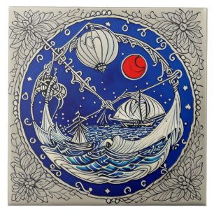 Nautical Marine Life traditional ceramic art no 7 Ceramic Tile