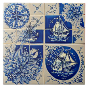 Nautical Marine Life traditional ceramic art no 9 Ceramic Tile